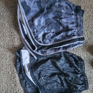 Nike Women's Black and Gray Athletic Shorts